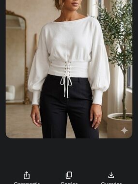Express Size S It fits a size M. White Ribbed Knit Top